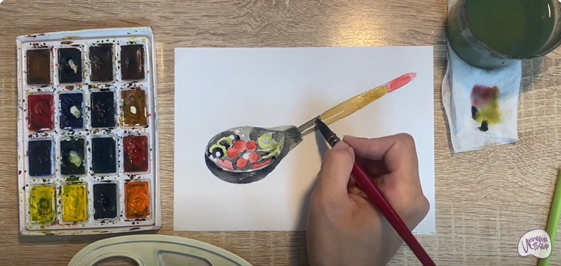 Рисуем Деревянная ложка