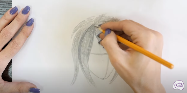 Рисуем Волосы Аниме