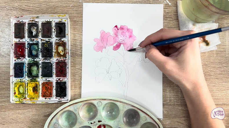 Рисуем Ветка рододендрона