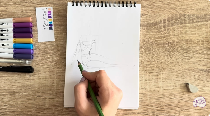 Рисуем Шамаханская Царица из "Три богатыря"