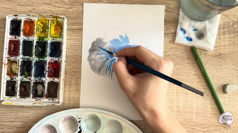 Рисуем Рыба петушок