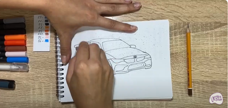 Рисуем Машина марки "БМВ"
