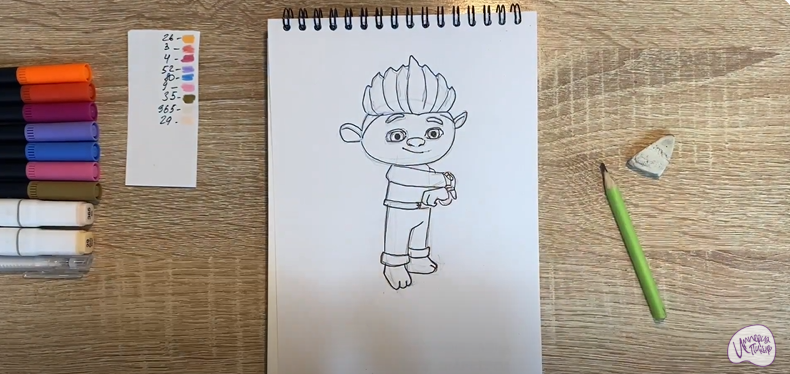 Рисуем Рей из "Монсики"