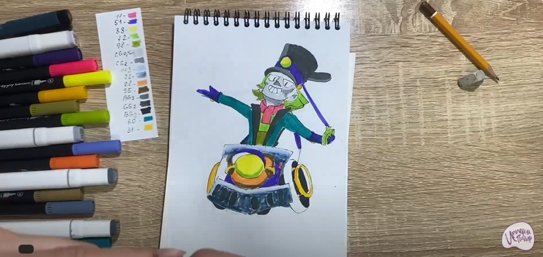 Рисуем Чак из Brawl Stars