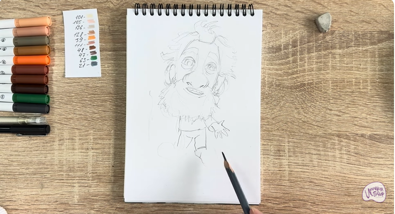 Рисуем Нафаня из фильма "Домовёнок Кузя"