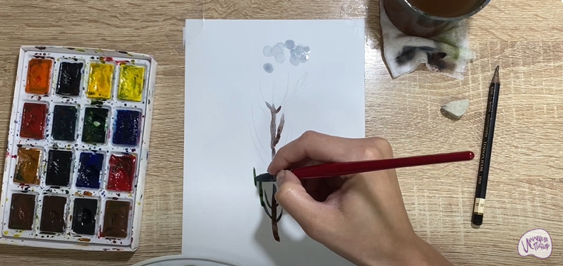 Рисуем Цветок "Бруния"