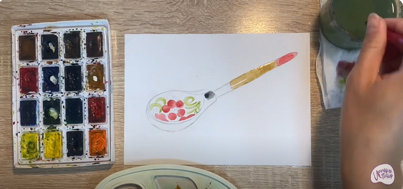 Рисуем Деревянная ложка