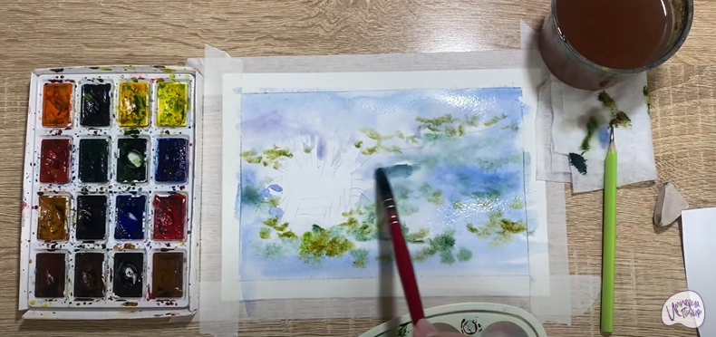 Рисуем Кочка на болоте