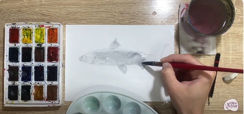 Рисуем Байкальский омуль