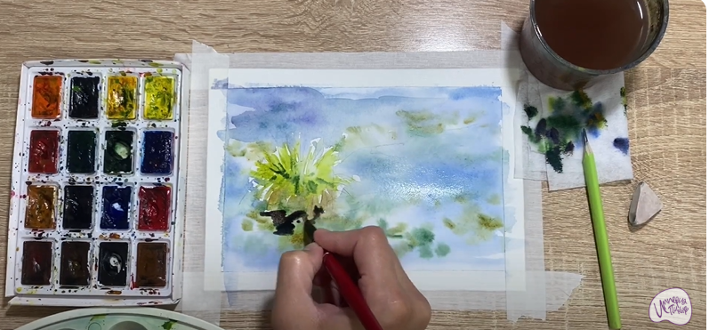 Рисуем Кочка на болоте