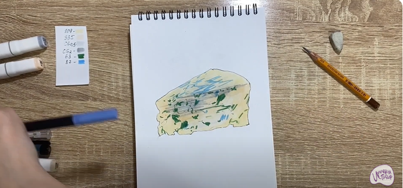 Рисуем Сыр с плесенью