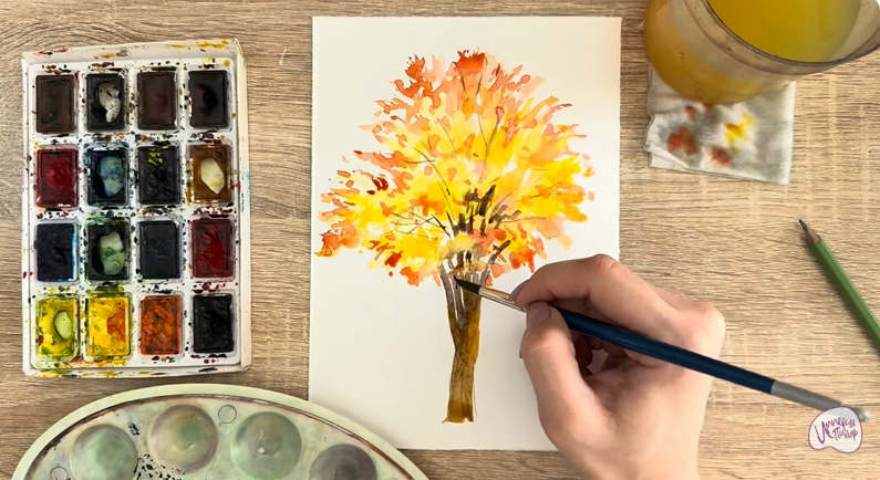 Рисуем Багрянник японский