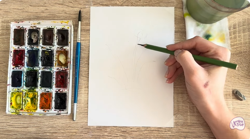 Рисуем Мать-и-мачеха