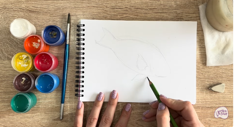 Рисуем Рыба-попугай