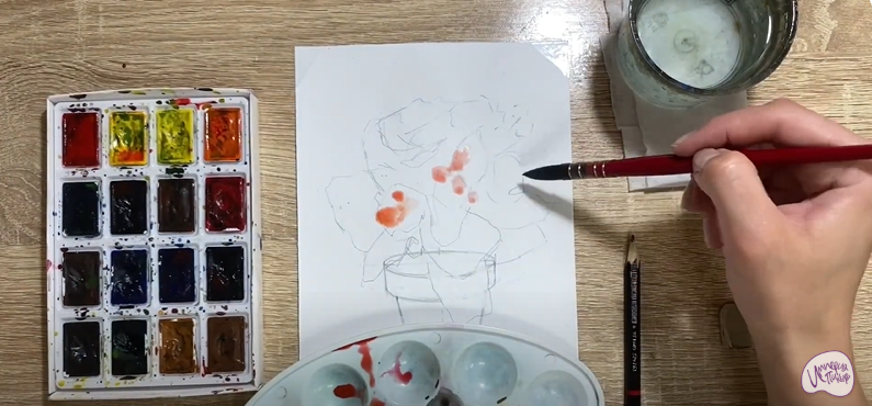 Рисуем Каланхоэ