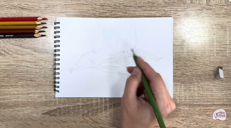 Рисуем Бурый ушан