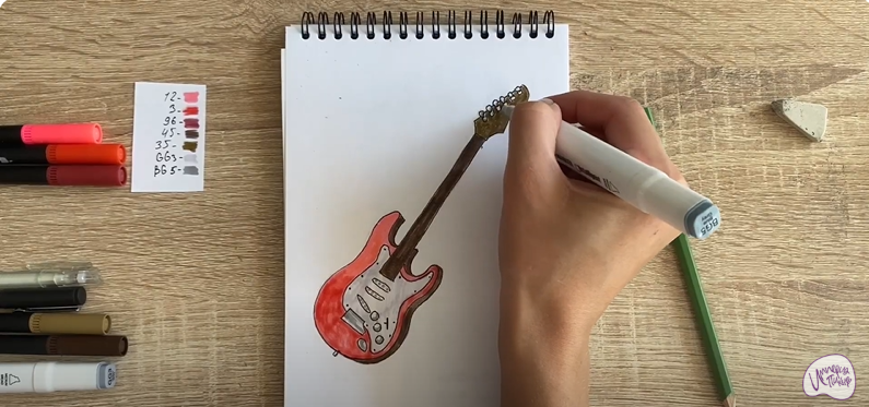 Рисуем Электрогитара