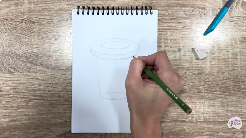 Рисуем Стакан-непроливайка