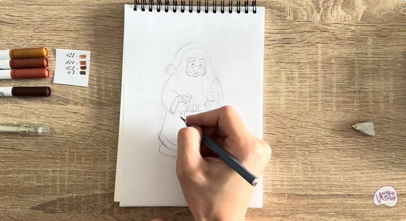 Рисуем Шоколадный Дед Мороз