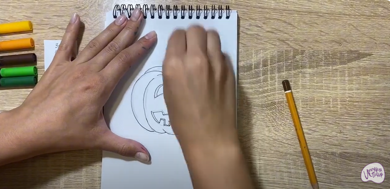 Рисуем Тыква на Хэллоуин
