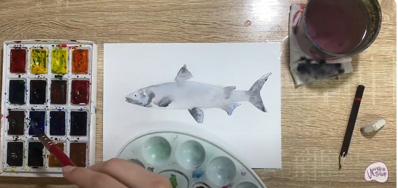 Рисуем Байкальский омуль