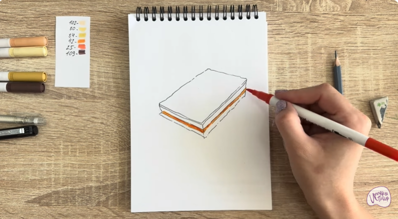 Рисуем Пирожное "Александровская полоска"