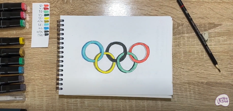 Рисуем Олимпийские кольца