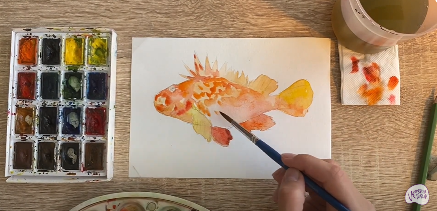 Рисуем Рыба-скорпион