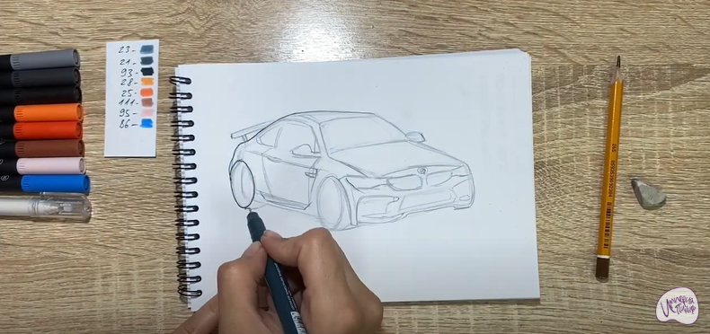 Рисуем Машина марки "БМВ"