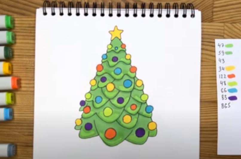 Рисуем Новогодняя елка