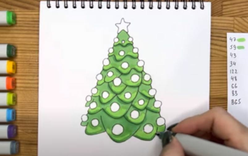 Рисуем Новогодняя елка