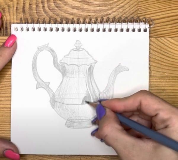 Рисуем Чайник карандашом