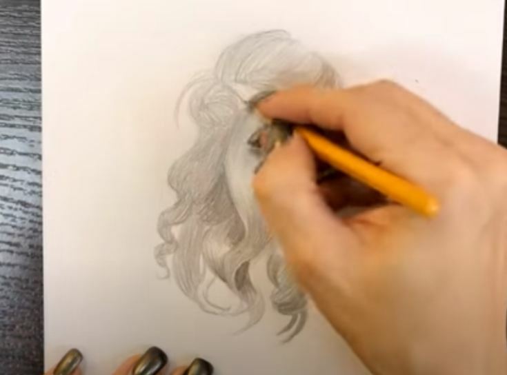 Рисуем Волосы девушки