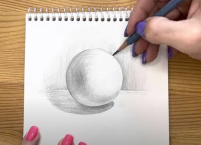 Рисуем Шар простым карандашом